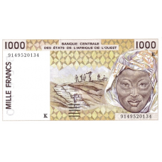 P711Ka Senegal - 1000 Francs Year 1991